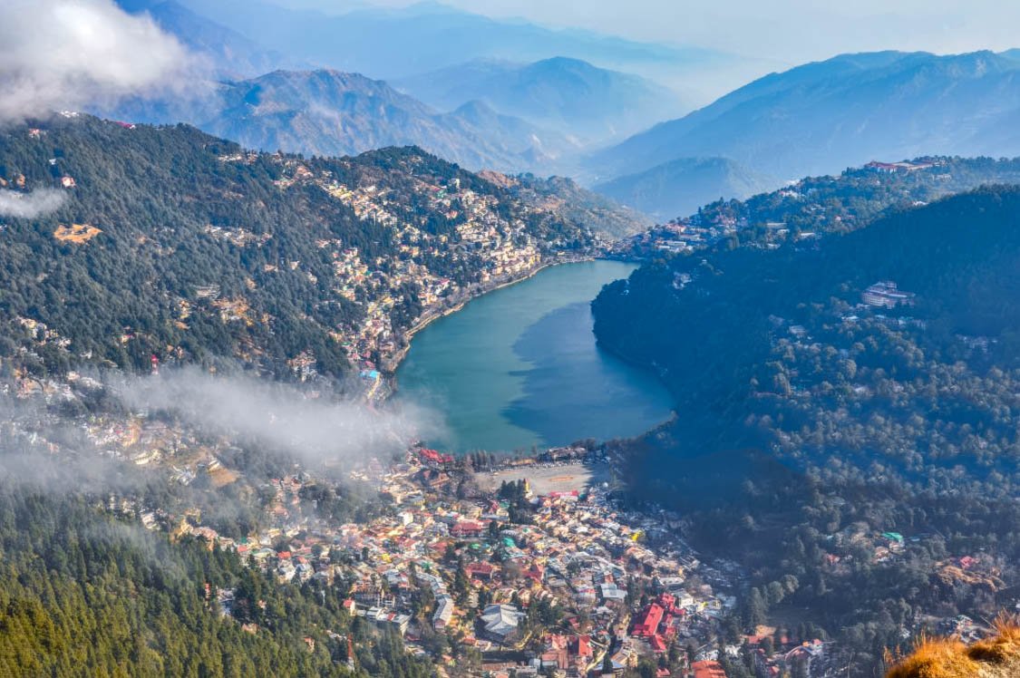 Scenic mountain roads overlooking the hills of Nainital